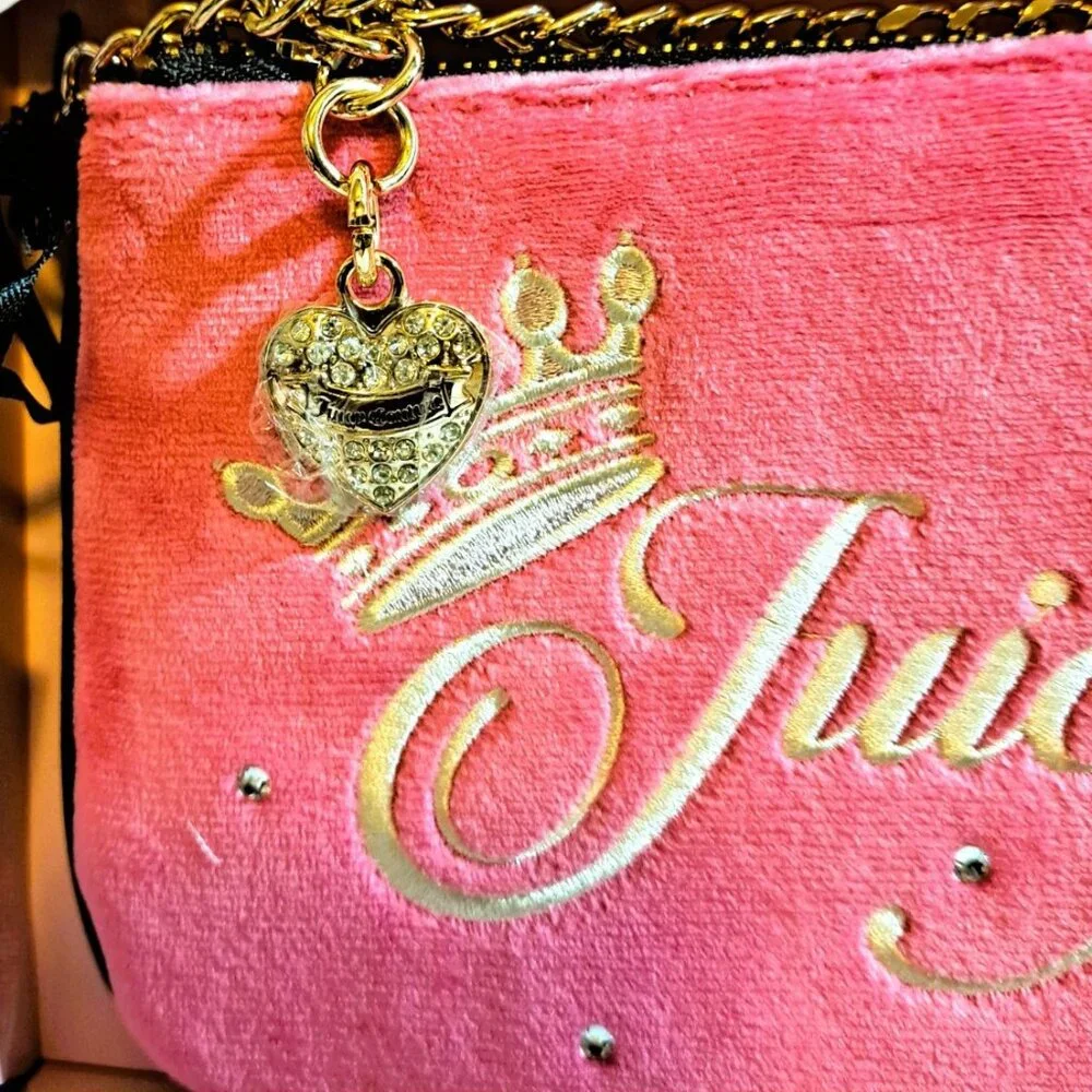 Juicy Couture Free Love Heritage Pouch Set - Hot Pink NWT